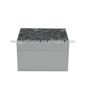 CPA-WPSBXS Nueva Zelanda Paua Shell Caja de joyería con pintura blanca más pequeña